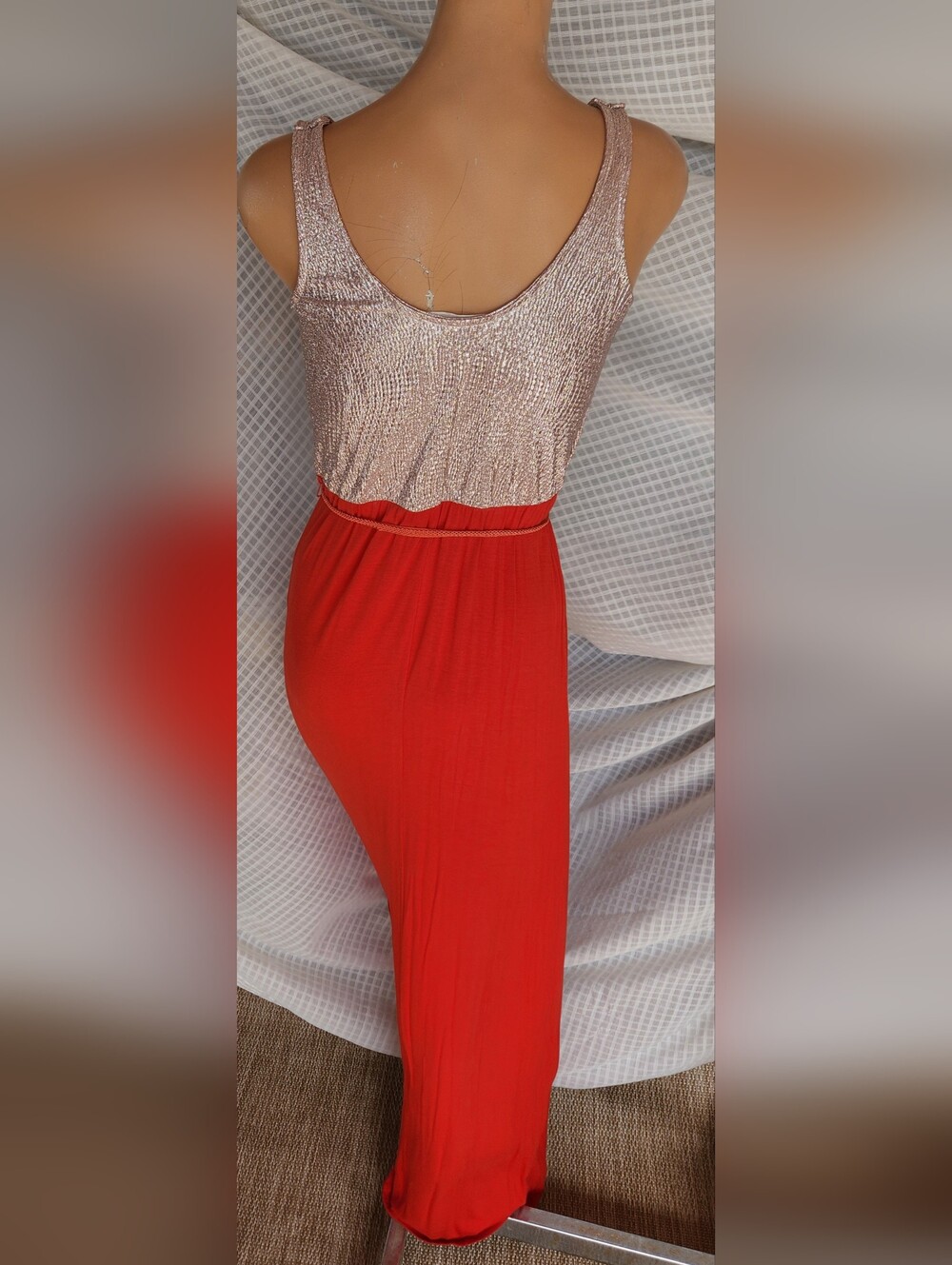 Lumiere Pink Metallic Top with Red Accent